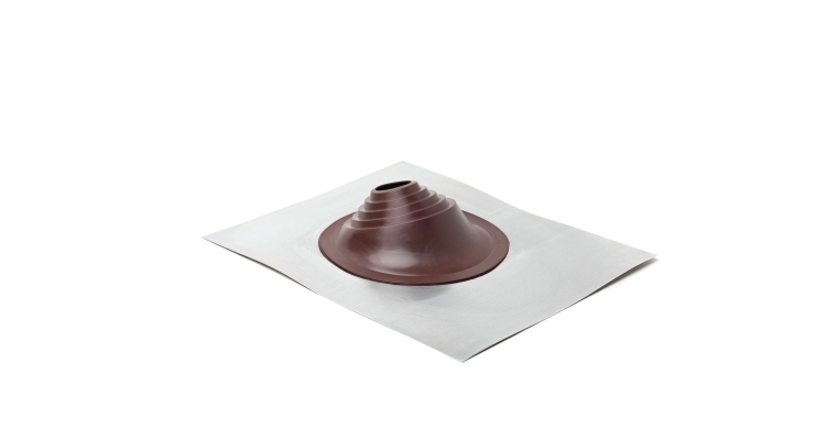 Проходной элемент MF угловой №1 (75-200мм) +240 силиконовый (металлический неокрашенный фланец) коричневый