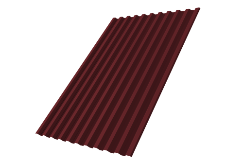 Профнастил С21R 0,4 PE RAL 3005  красное вино