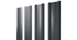 Штакетник М-образный А с прямым резом 0.5 Rooftop Бархат RAL 7024 мокрый асфальт