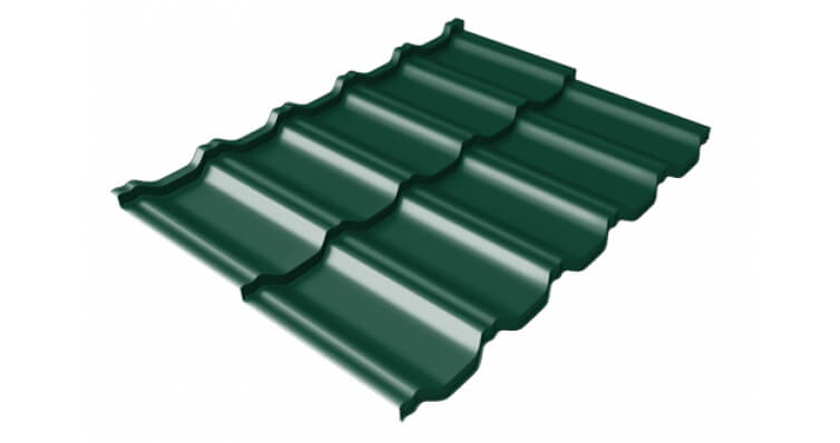 Профиль волновой модульный квинта uno GL c 3D резом 0,45 Drap RAL 6005 зеленый мох