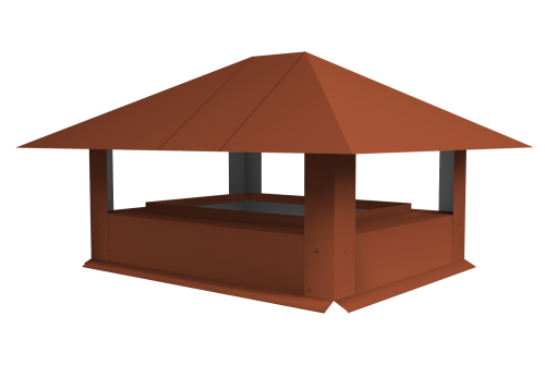 Дымник на трубу 520х390мм 0.5 PurLite Matt с пленкой RAL 8004 терракота