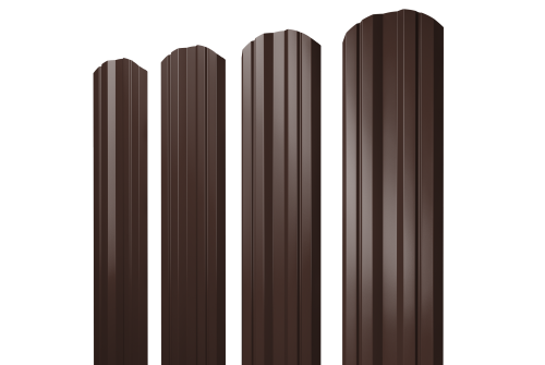 Штакетник Twin фигурный 0,45 PE-Double RAL 8017 шоколад