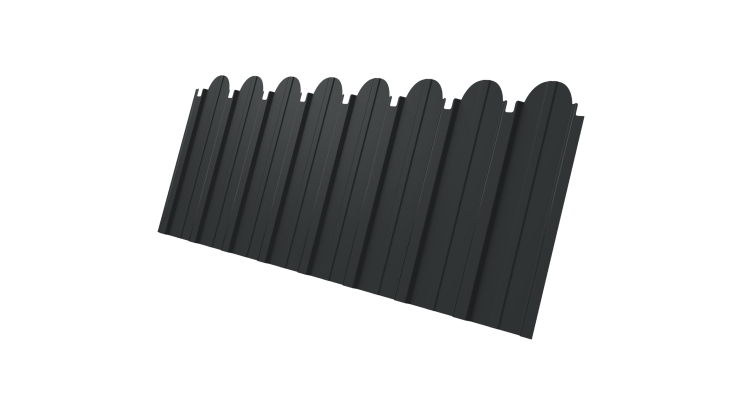 Профнастил С10A фигурный 0,45 Drap RAL 7016 антрацитово-серый