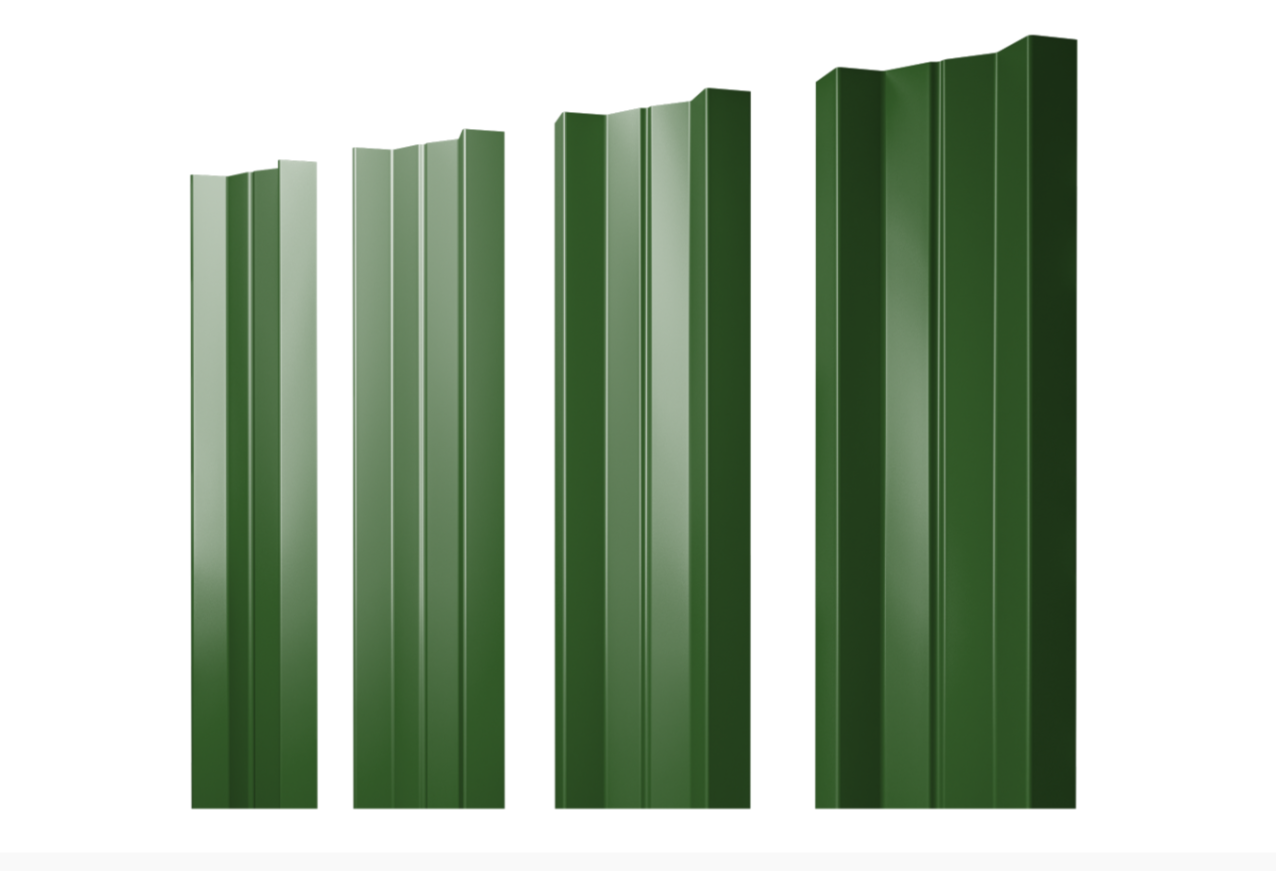 Штакетник М-образный А с прямым резом 0.45 PE RAL 6002 лиственно-зеленый