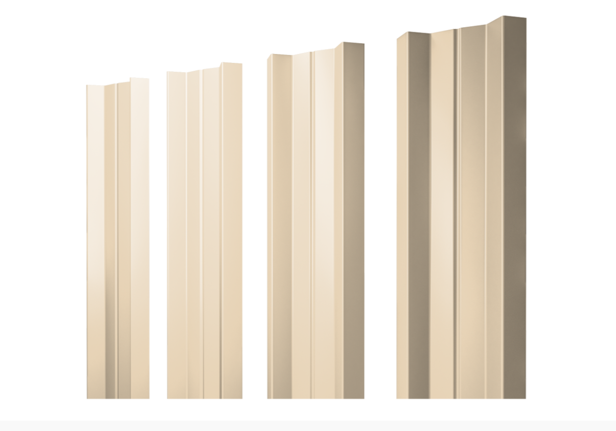 Штакетник М-образный А с прямым резом 0.45 PE RAL 1015 светлая слоновая кость