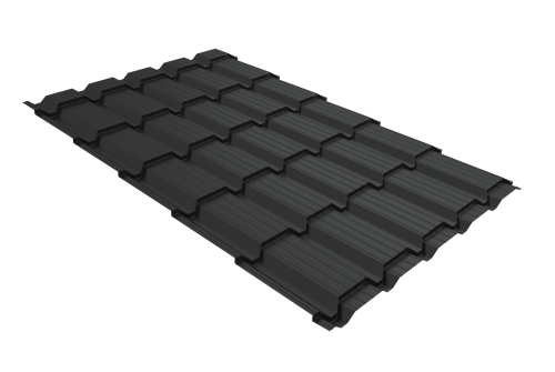 Металлочерепица Верховье квадро профи Grand Line 0,5 PurLite Matt RAL 7016 антрацитово-серый