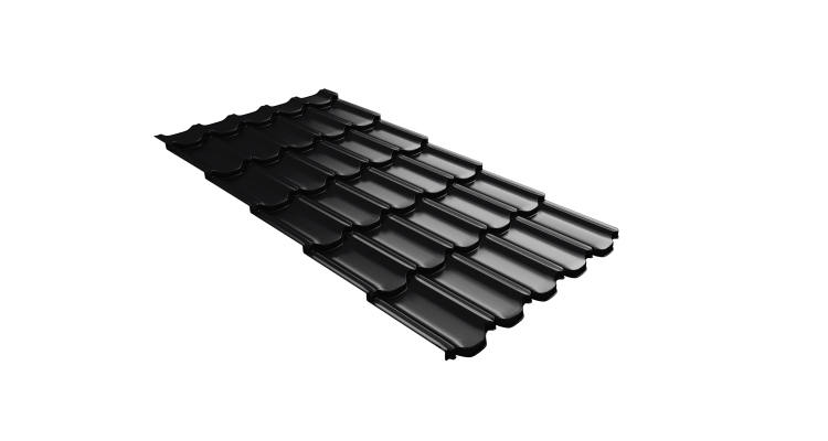 Металлочерепица  квинта плюс Grand Line c 3D резом 0,45 Drap TR RAL 9005 черный
