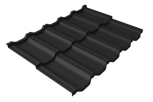 Металлочерепица модульная квинта uno GL 0,45 PE RAL 7016 антрацитово-серый