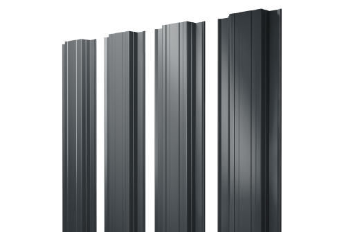 Штакетник Прямоугольный с прямым резом 0,45 Drap TX RAL 7016 антрацитово-серый