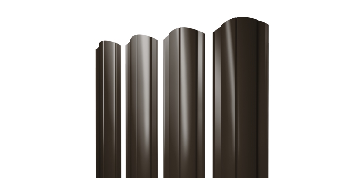 Штакетник Круглый фигурный 0,45 Drap TX RR 32 темно-коричневый