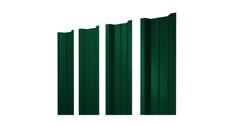 Штакетник П-образный В с прямым резом 0,45 PE-Double RAL 6005 зеленый мох