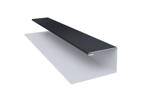 Планка П-образная Блок-хаус new 0,45 Drap TX RAL 7024 мокрый асфальт (2м)