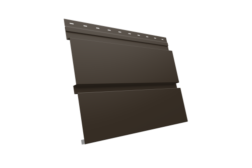 Софит металлический Квадро Брус без перфорации 0,45 Drap TX с пленкой RR 32 темно-коричневый