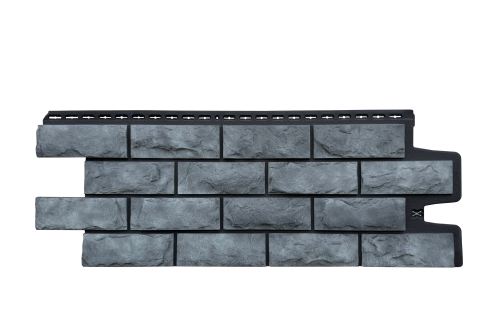Фасадная панель GL Колотый камень Design Plus антрацит c черным швом