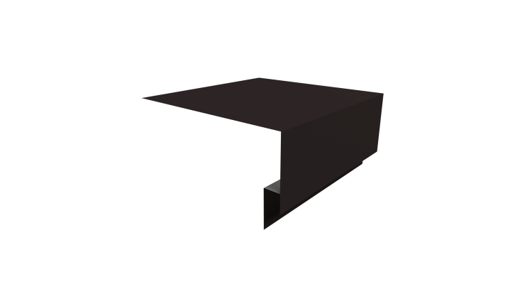 Планка околооконная сложная Экобрус Grand Line 250х75х25 0,45 Drap TX RAL 9005 черный (2м)