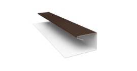 Планка П-образная завершающая сложная (КД) 0,5 Satin с пленкой RAL 8017 шоколад (2м)