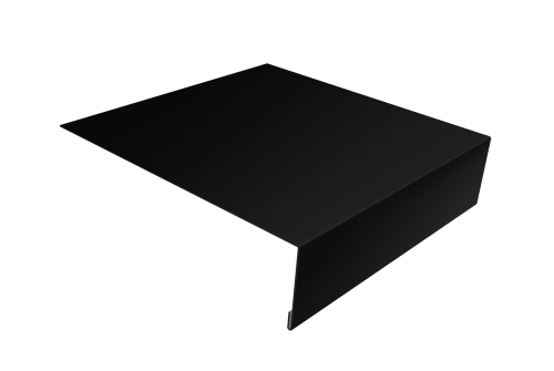 Планка лобовая/околооконная простая 190х50 0,5 Drap TX RAL 9005 черный (3м)