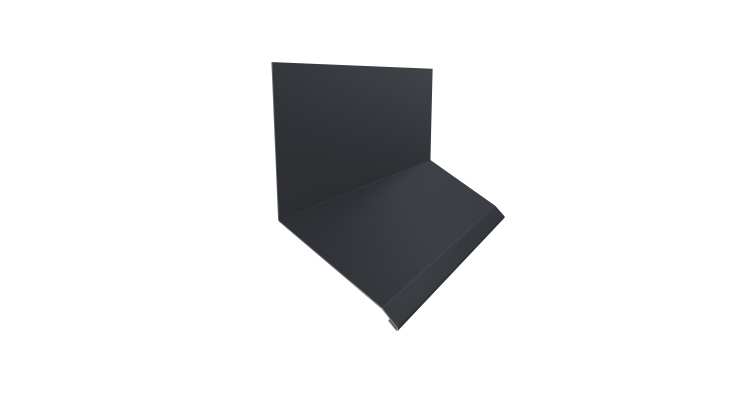 Планка примыкание верхнее к стене фальц Grand Line 150х130х20 0,45 Drap TR RAL 7024 мокрый асфальт (2м)