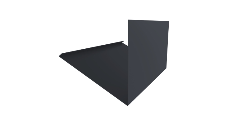 Планка примыкание верхнее к трубе фальц 0,45 Drap TwinColor RAL 7024 мокрый асфальт (2м)