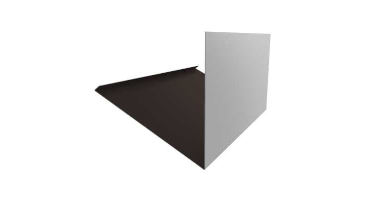 Планка примыкание верхнее к трубе фальц Grand Line 0,5 Satin с пленкой RR 32 темно-коричневый (3м)