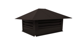 Дымник на трубу с жалюзи 520х390мм 0,45 Drap с пленкой RR 32 темно-коричневый