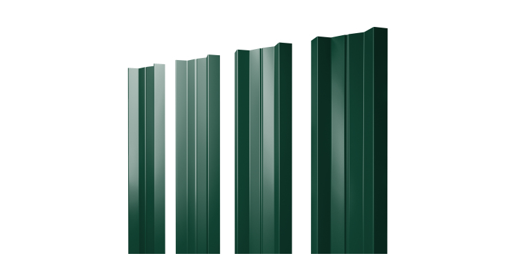Штакетник М-образный А с прямым резом 0.4 PE RAL 6005 зеленый мох